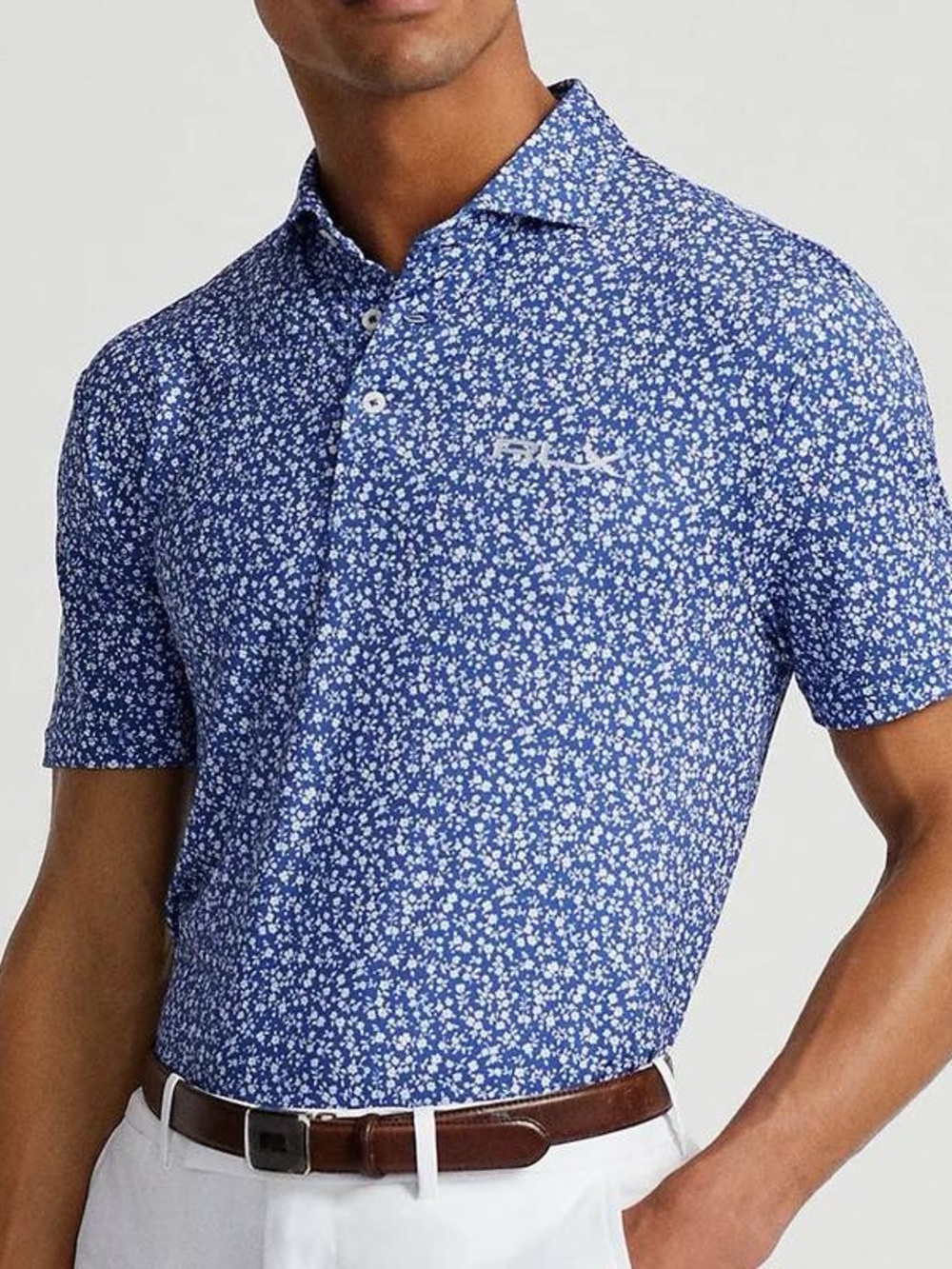 RLX Ralph Lauren Men’s Performance Golf Polo size XL Sublimination Blue Floral